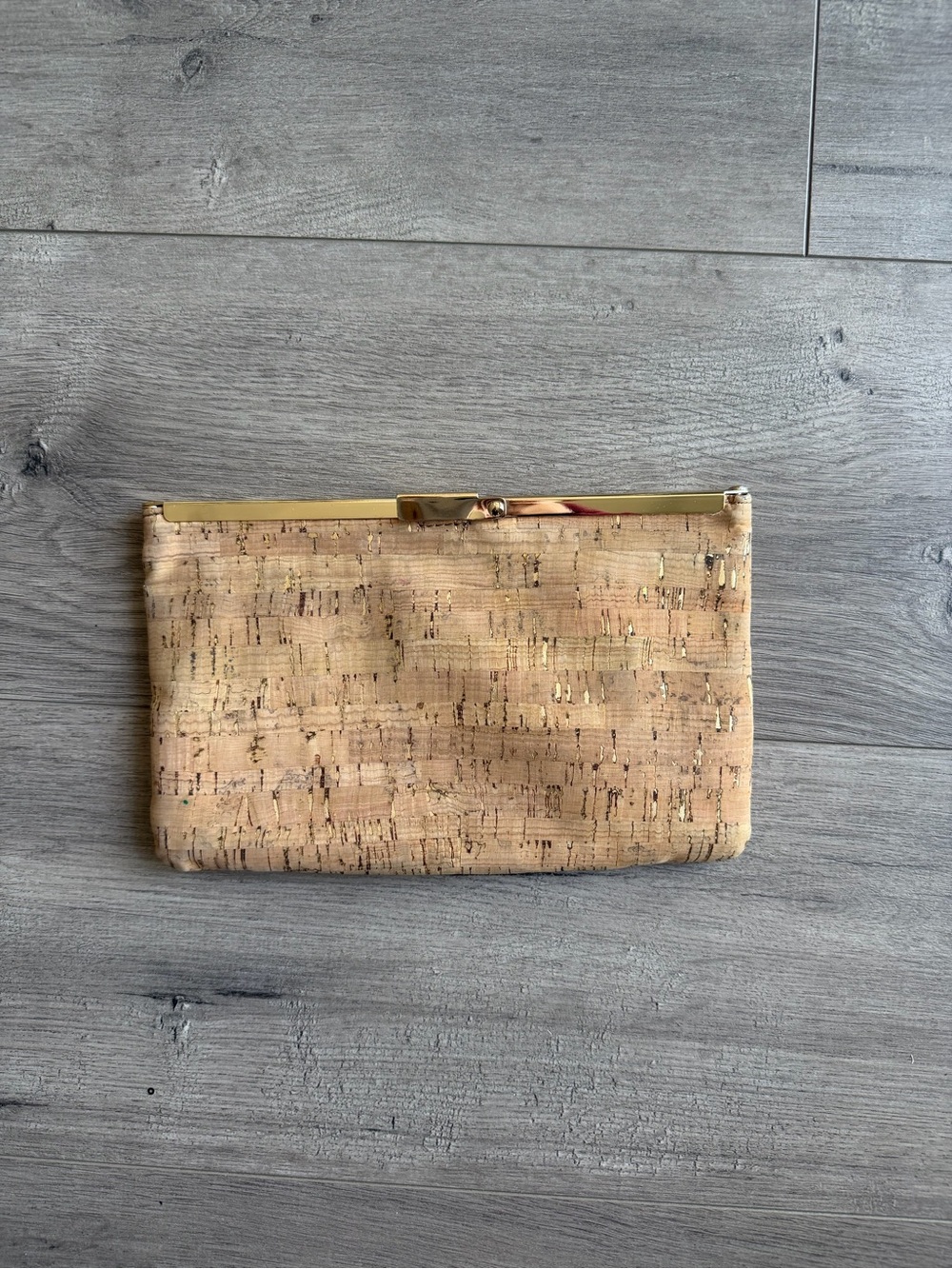 J. Crew Gold-Accented Natural Cork Clutch